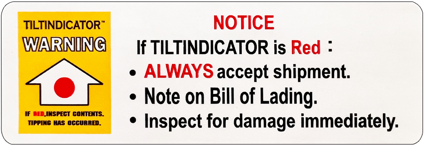 Tiltindicator(small Warning Label)