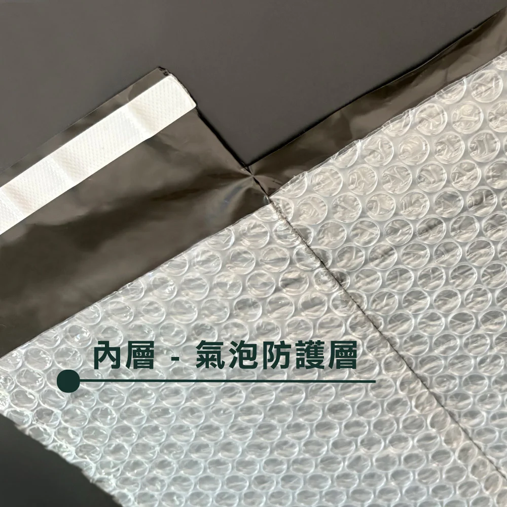 雙層氣泡袋內層氣泡緩衝設計示意