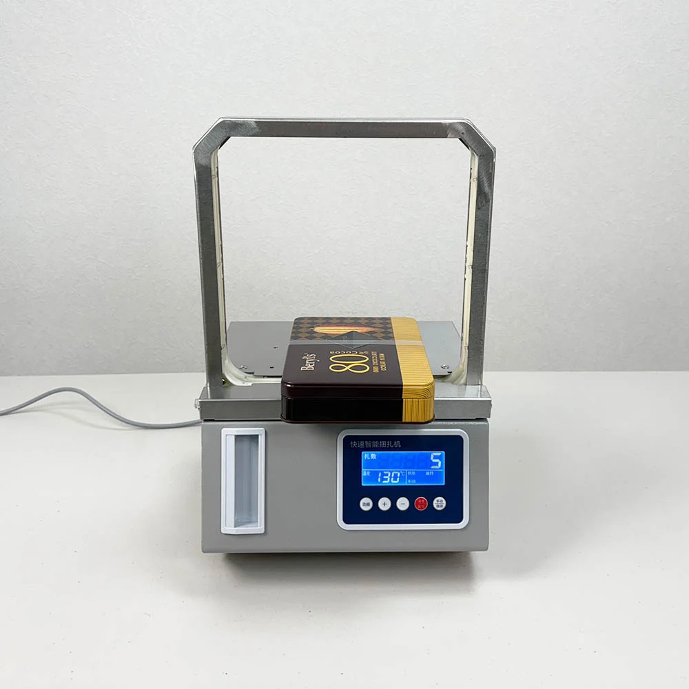 輕型自動束帶機使用 OPP 束帶綁束小型盒裝商品